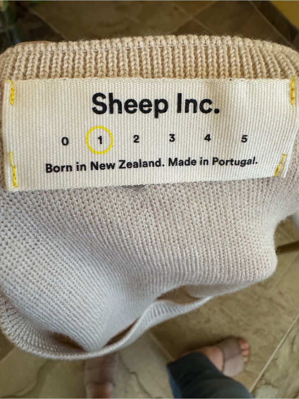 Merino Wool Classic Crewneck Sweater In Light Beige — image 8 of 8